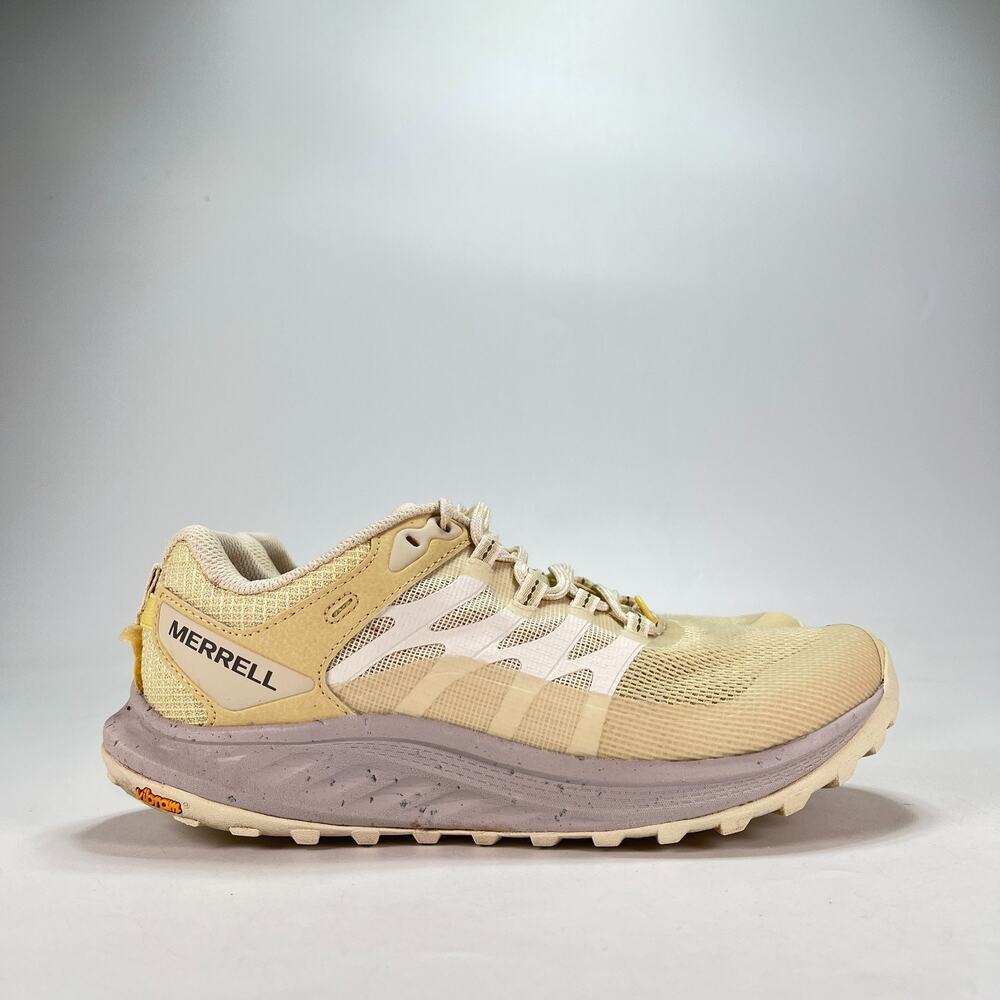 Merrell Antora 3 Ecru Celery Outdoor Trail Running Shoes J068300 Womens Size 9.5